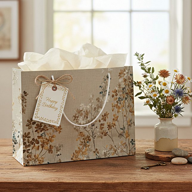 Sacola Para Presentes Grande Amber meadow floral (Criador carregado)