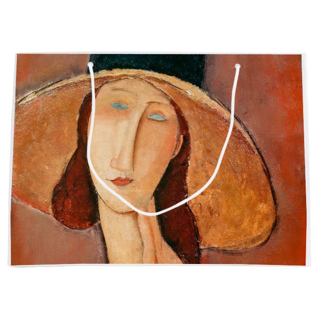 Sacola Para Presentes Grande Amedeo Modigliani - Jeanne Hebuterne em Grande Cha (Frente)