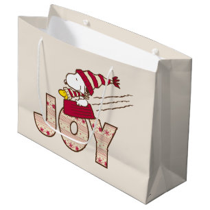 Sacola Para Presentes Grande Amendoins Passeio De Snoopy & Woodstock Joy