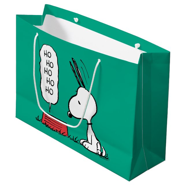 Sacola Para Presentes Grande Amendoins | Snoopy Ho Ho Comida Dish (Frente inclinada)