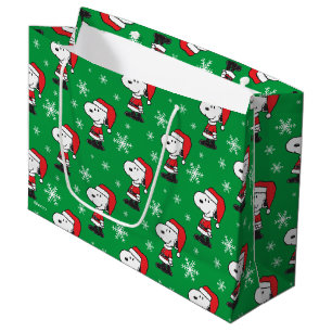 Sacola Para Presentes Grande Amendoins Snoopy Papai Noel