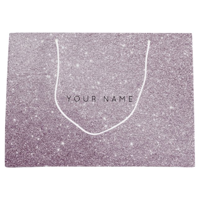 Sacola Para Presentes Grande Ametist Roxo Branca Brilhante Favorito Dif Bag (Frente)