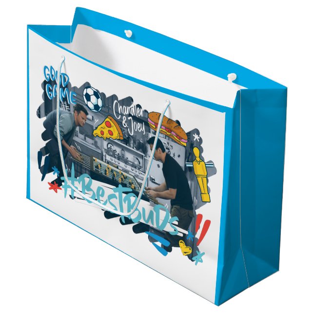 Sacola Para Presentes Grande AMIGOS™ | Chandler & Joey - Melhores Buds (Frente inclinada)