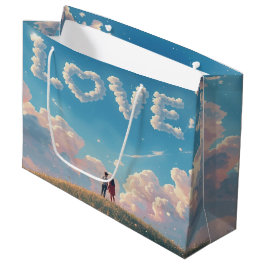 Sacola Para Presentes Grande "Amor" Cinematográfico no Céu & Cena do Pôr do Sol