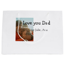 Sacola Para Presentes Grande amor dia de os pais pai adicionar nome de foto sim