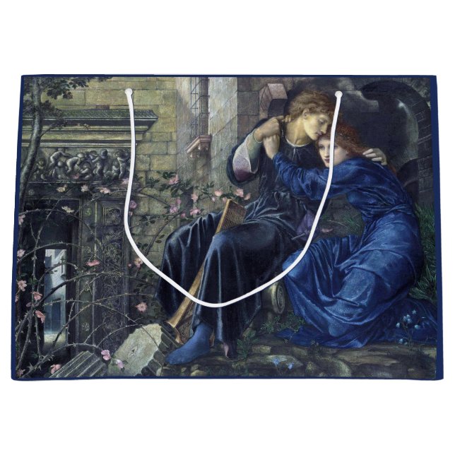 Sacola Para Presentes Grande Amor entre as ruínas (por Edward Burne-Jones) (Frente)