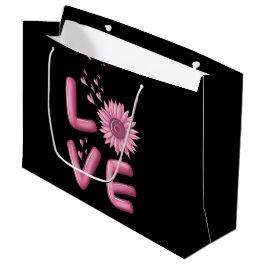 Sacola Para Presentes Grande Amor Girassol Rosa