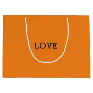 Sacola Para Presentes Grande Amor Laranja Designer Inspirado