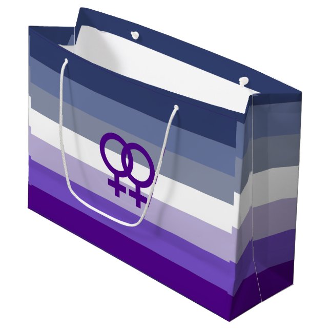 Sacola Para Presentes Grande Amor Lésbico Butch Orgulho WLW (Frente inclinada)