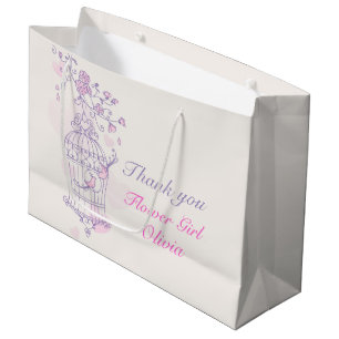 Sacola Para Presentes Grande Amor, pássaros abrem a bolsa de casamento de pass