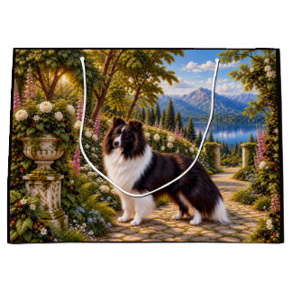 Sacola Para Presentes Grande Amoras, Shetland Sheepdog
