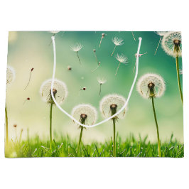 Sacola Para Presentes Grande Amostras de Dandelion flutuantes