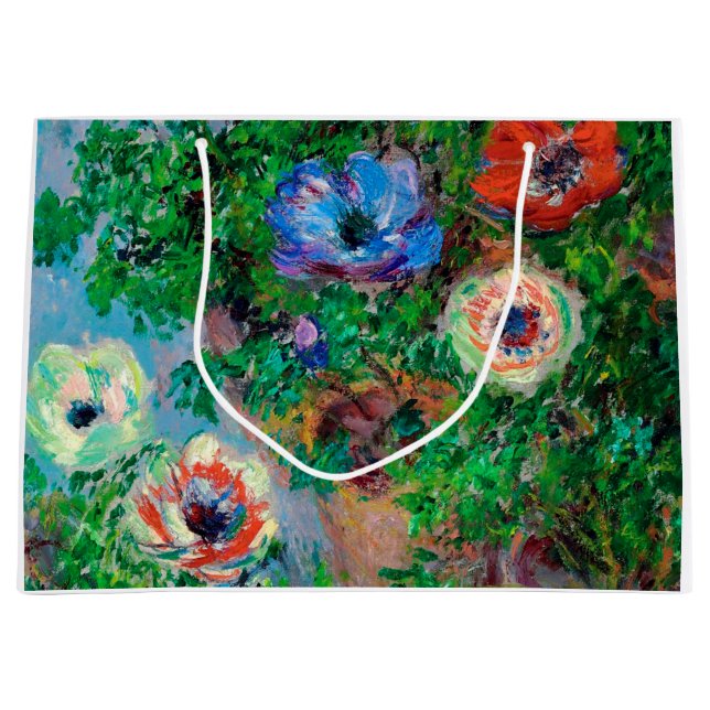 Sacola Para Presentes Grande Anêmona, Monet (Frente)