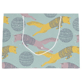 Sacola Para Presentes Grande Animais árticos no espaço