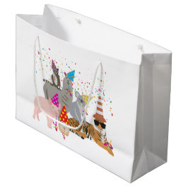 Sacola Para Presentes Grande Animais de festa