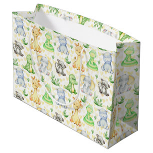 Sacola Para Presentes Grande Animais Safari Cute Grande Saco-Presente