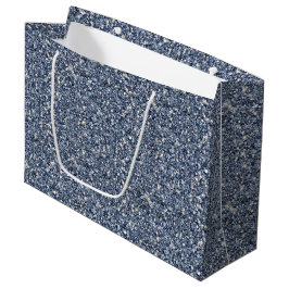 Sacola Para Presentes Grande Aniversário Brilho Azul Jeans