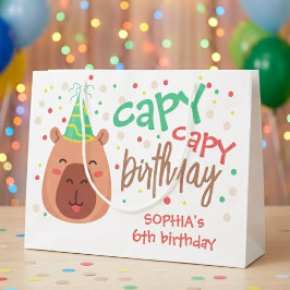 Sacola Para Presentes Grande Aniversário capivara capy capy