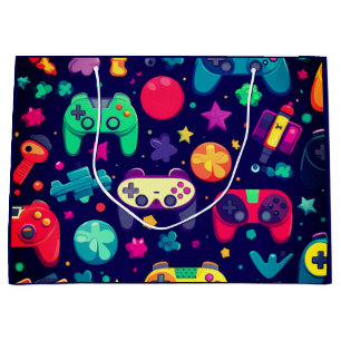 Sacola Para Presentes Grande Aniversário da Arcade do Jogador Retro