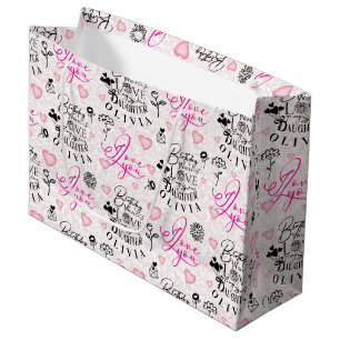 Sacola Para Presentes Grande Aniversário da Filha Nome Personalizado