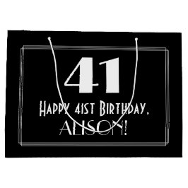 Sacola Para Presentes Grande Aniversário da rua: Art Deco Inspira Estilo 41, No