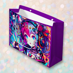 Sacola Para Presentes Grande Aniversário da Trabalho de arte de Animação Colori