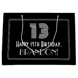 Sacola Para Presentes Grande Aniversário de 13 anos — Visual Inspirado no Art D
