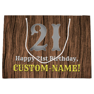 Sacola Para Presentes Grande aniversário de 21 anos: Country Western Inspired,