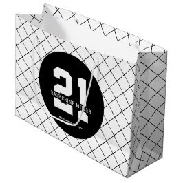 Sacola Para Presentes Grande Aniversário de 21 anos personalizado moderno e ele