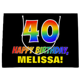 Sacola Para Presentes Grande aniversário de 40 anos: Negrito, Divertido, Simple