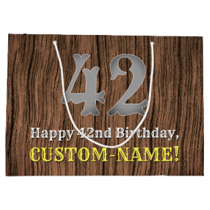 Sacola Para Presentes Grande Aniversário de 42 anos: Visual Inspirado no Countr