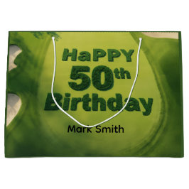 Sacola Para Presentes Grande Aniversário de 50 anos de golfe no green de treino