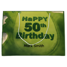 Sacola Para Presentes Grande Aniversário de 50 anos de golfe no green para golf