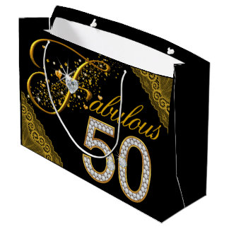Sacola Para Presentes Grande Aniversário de 50 anos fabulosos da Mulher