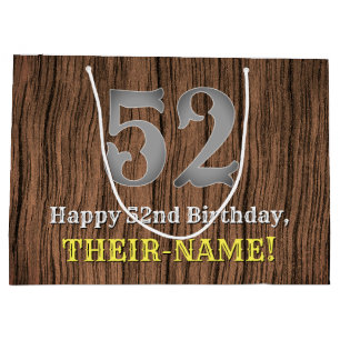 Sacola Para Presentes Grande Aniversário de 52 anos: Visual Inspirado no Countr