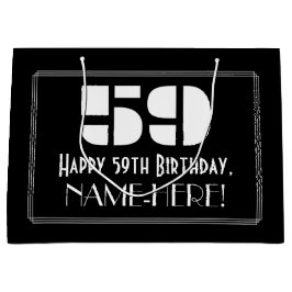 Sacola Para Presentes Grande Aniversário de 59 anos ~ Visual Inspirado em Art D
