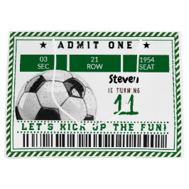 Sacola Para Presentes Grande Aniversário de criança de futebol