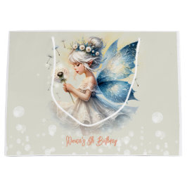 Sacola Para Presentes Grande Aniversário de criança de silhueta de fada mágica