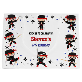 Sacola Para Presentes Grande Aniversário de criança estilo Ninja