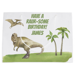 Sacola Para Presentes Grande Aniversário de Dinossauro para Meninos