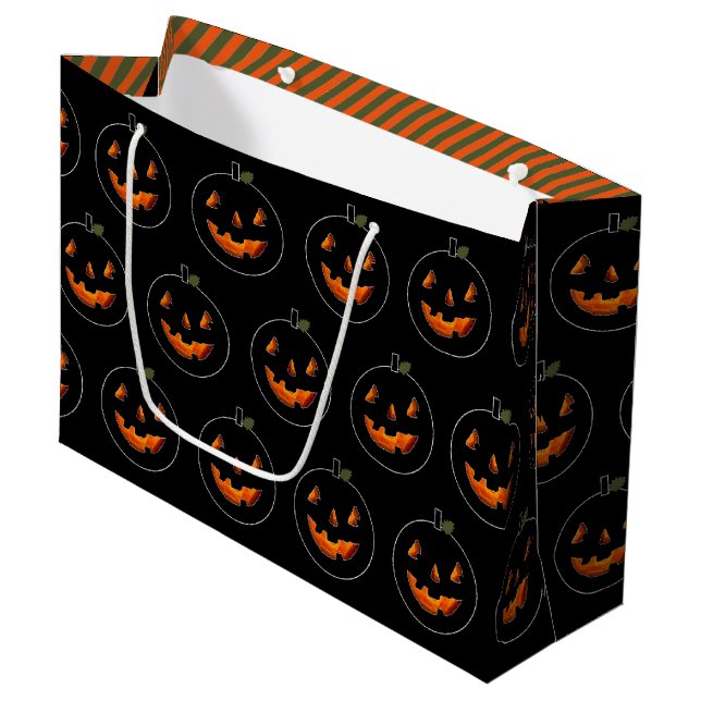 Sacola Para Presentes Grande Aniversário de Halloween (Frente inclinada)