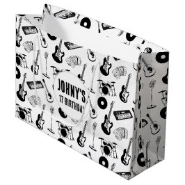 Sacola Para Presentes Grande Aniversário de instrumentos musicais