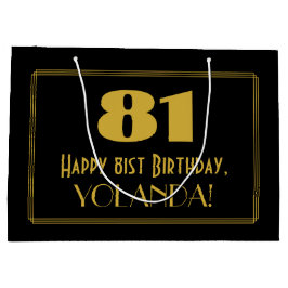 Sacola Para Presentes Grande Aniversário do 81rua — Art Deco Inspirou "81" & No