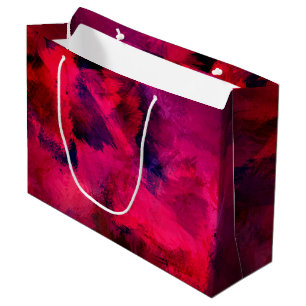 Sacola Para Presentes Grande Aniversário do Abstrato moderno vermelho escuro e