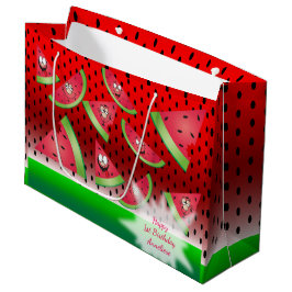 Sacola Para Presentes Grande Aniversário do Criança de Melancia Engraçado