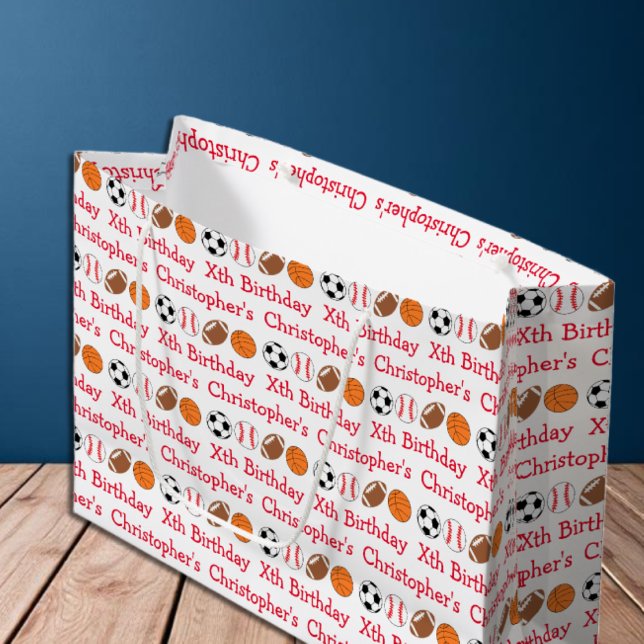 Sacola Para Presentes Grande Aniversário do Esporte (Criador carregado)