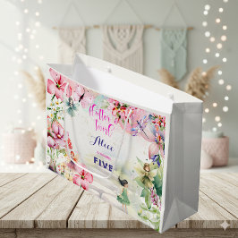 Sacola Para Presentes Grande Aniversário do "Flautiter and twirt Fairy Garden W