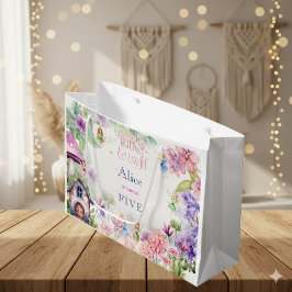 Sacola Para Presentes Grande Aniversário do "Flautiter and twirt Fairy Garden W