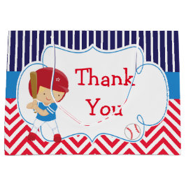 Sacola Para Presentes Grande Aniversário do Menino Louro Bola-Baseball