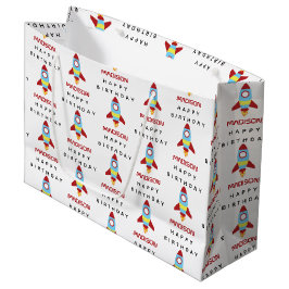 Sacola Para Presentes Grande Aniversário do Nome Personalizado de Lançamento do